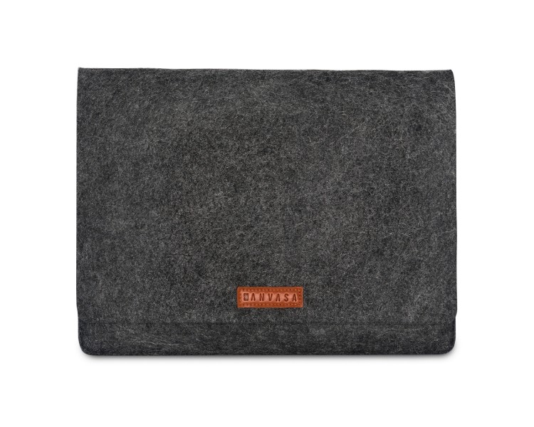 Pouzdro na notebook Kanvasa 13" - antracit/hnědá