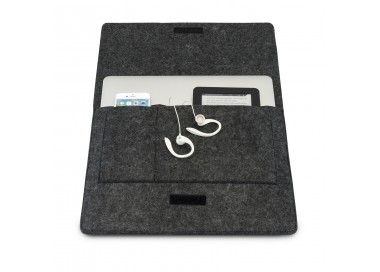 Pouzdro na notebook Kanvasa 12" - antracit/hnědá