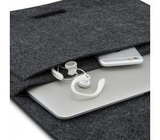 Pouzdro na notebook Kanvasa 12" - antracit/hnědá