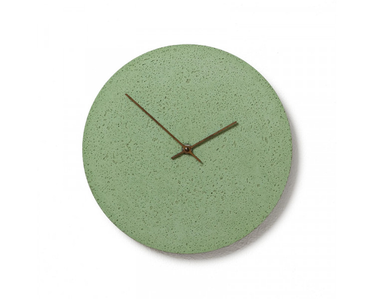 Betonové hodiny 30 cm - zelené/ořechové
