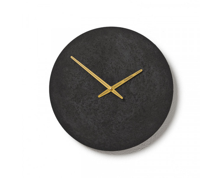 Betonové hodiny 30 cm - antracitové/ zlaté s gravírováním