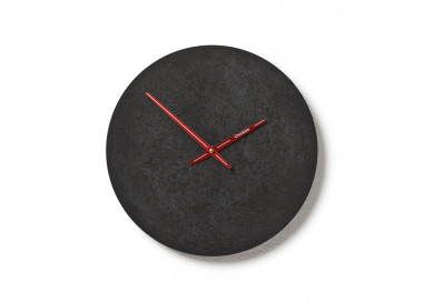 Betonové hodiny 30 cm - antracitové/červené s gravírováním