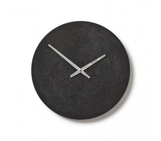Betonové hodiny 30 cm - antracitové/stříbrné s gravírováním