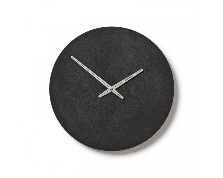 Betonové hodiny 30 cm - antracitové/stříbrné s gravírováním