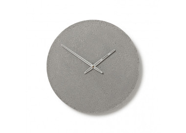 Betonové hodiny 30 cm - šedé/stříbrné s gravírováním