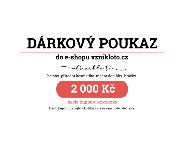 Dárkový poukaz v hodnotě 2 000 Kč