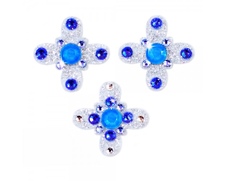 Amulet - stříbrná/modré krystaly