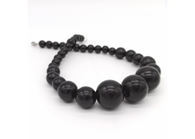 Dřevěné korále krátké – černé