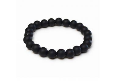 Náramek ze silikonových korálků - černý