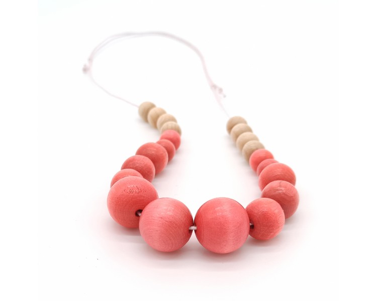 Korále Polo dřevěné – růžové