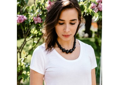 Dřevěné korále krátké – černé